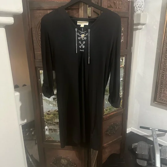 Michael Kors | Dresses | Michael Kors Black Chain Laceup Top | Poshmark Michael Kors | Dresses | Michael Kors Black Chain Laceup Top | Poshmark